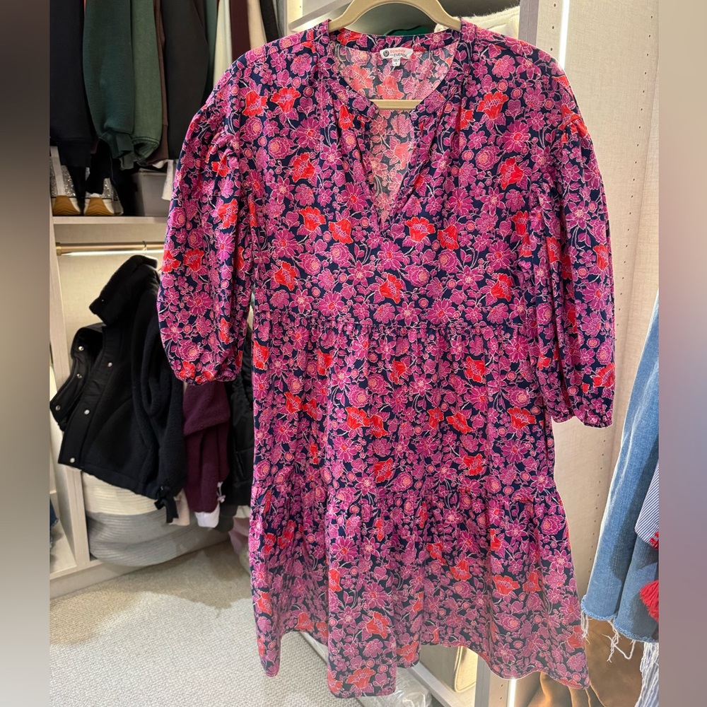 Sundry Pink and Red Floral Dress